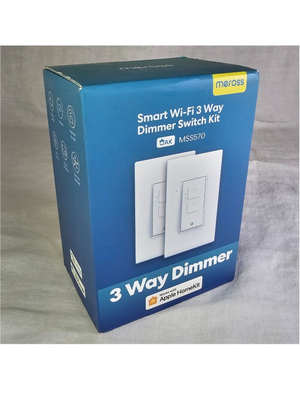 NIB! Meross Smart Wi-Fi 3 Way Dimmer Switch Kit MSS570 2-Pack